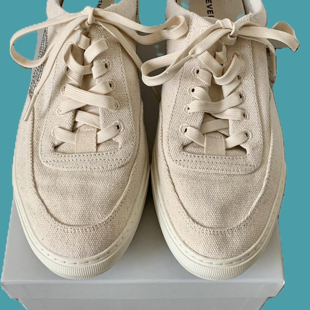 EUC Everlane The Tread-Bare Sneaker, Women's 10, Natural Canvas/Black - Picture 3 of 14